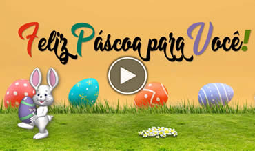 Vídeo divertido de Páscoa com ovos rolando e um coelhinho