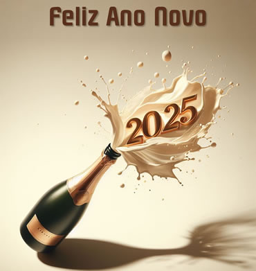 garrafa de vinho espumante com 2024 saltando com tampa e bolhas
