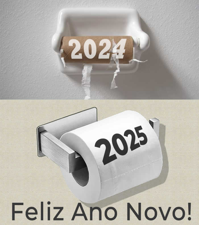 Papel higiênico de imagem humorística para o ano de 2023 