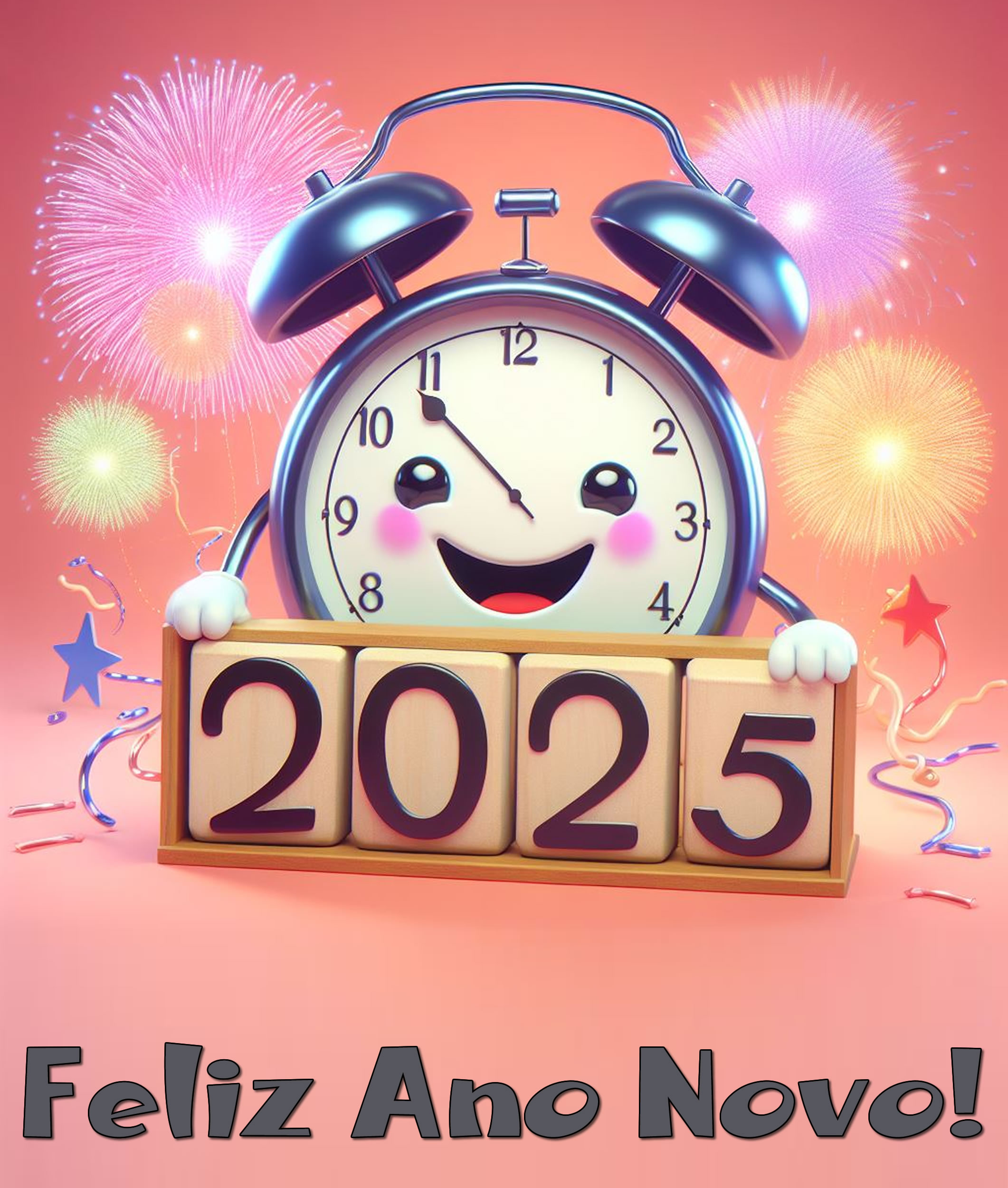 Saudações 2024 à meia-noite na véspera de Ano Novo