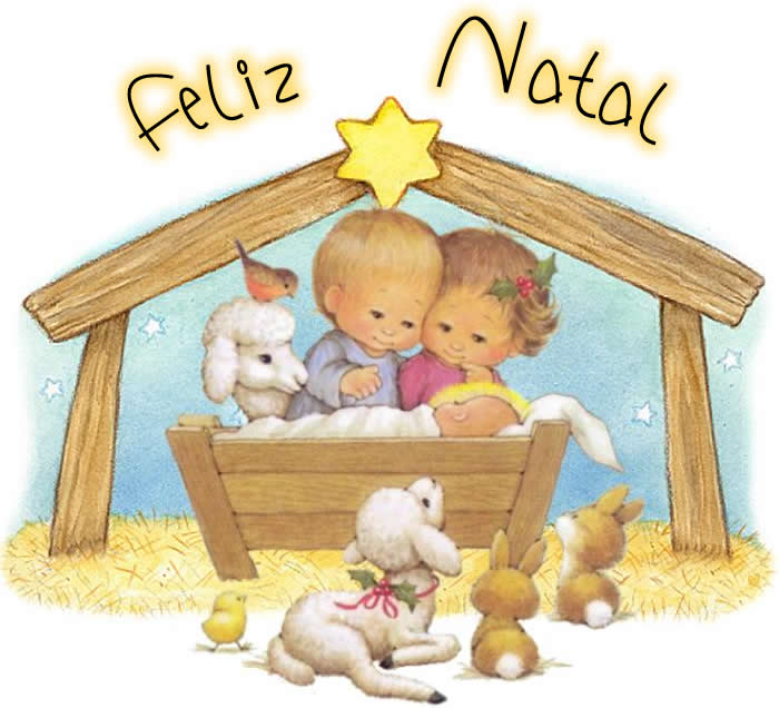 Imagem do concurso com a representação do presépio, feita por crianças com José, Maria e o Menino Jesus na manjedoura.