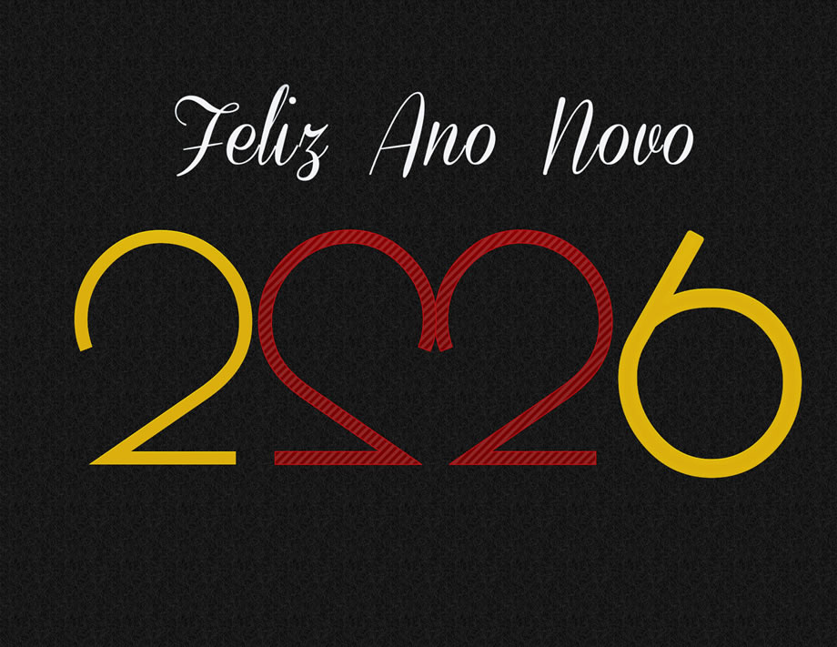 Image Feliz Ano Novo 2026 com coração vermelho
