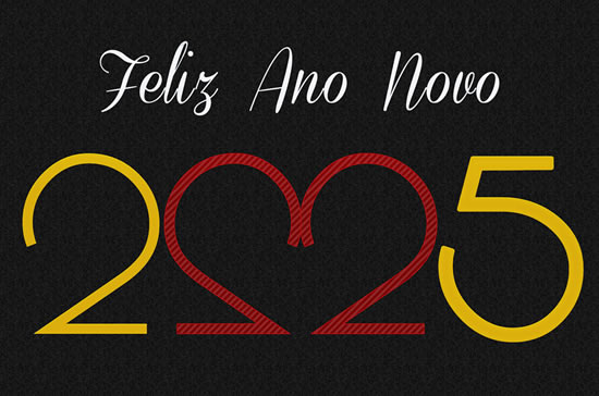 Imagem de feliz ano novo 2024 com o coração.