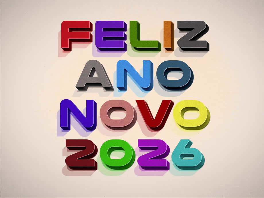 Feliz ano novo 2026 efeito retro