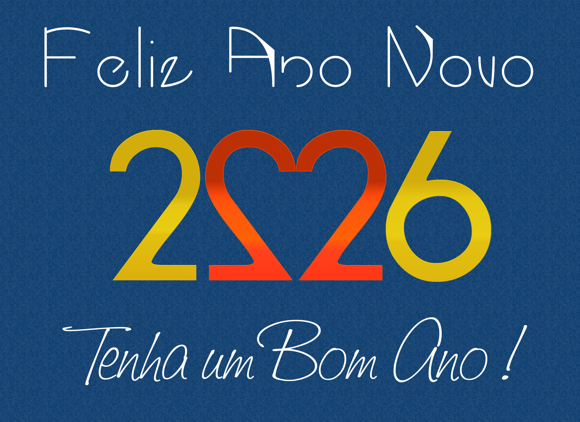 Imagem de feliz ano novo 2026 em forma de coração