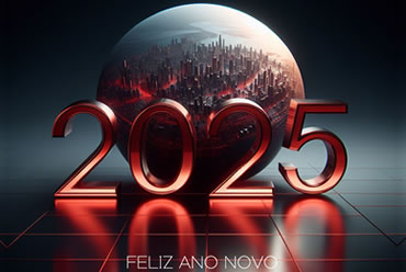 Boas festas 2023 imagem vermelha com flashes de luz
