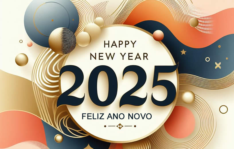 imagem elegante e minimalista com feliz ano novo escrito em inglês