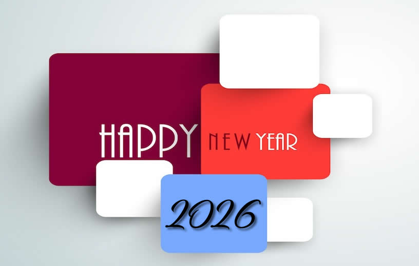 imagem elegante e minimalista com feliz ano novo escrito em inglês