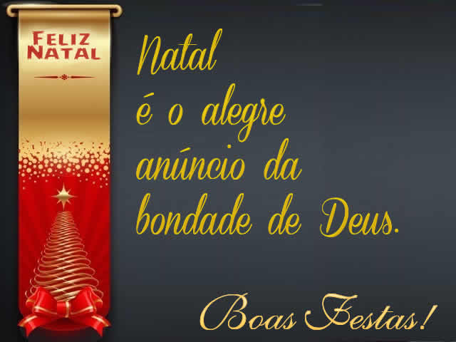 Imagem cartão: Natal é o alegre anúncio da bondade de Deu