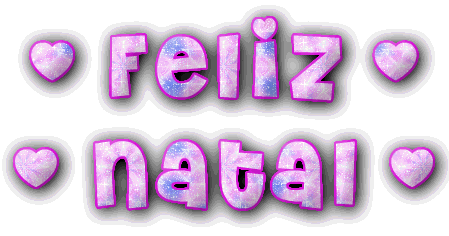 animação gif glitter com texto FELIZ NATAL com brilho rosa/azul claro