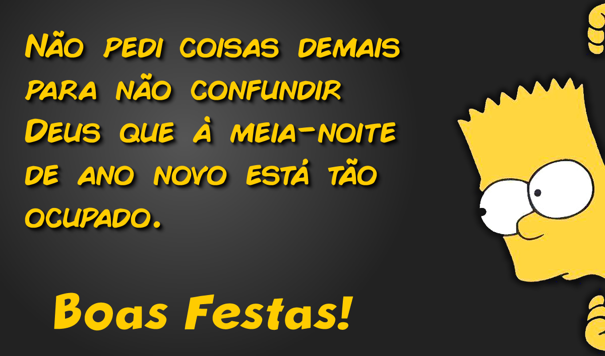 Imagem com Bart Simpson e uma bela frase de boas festas