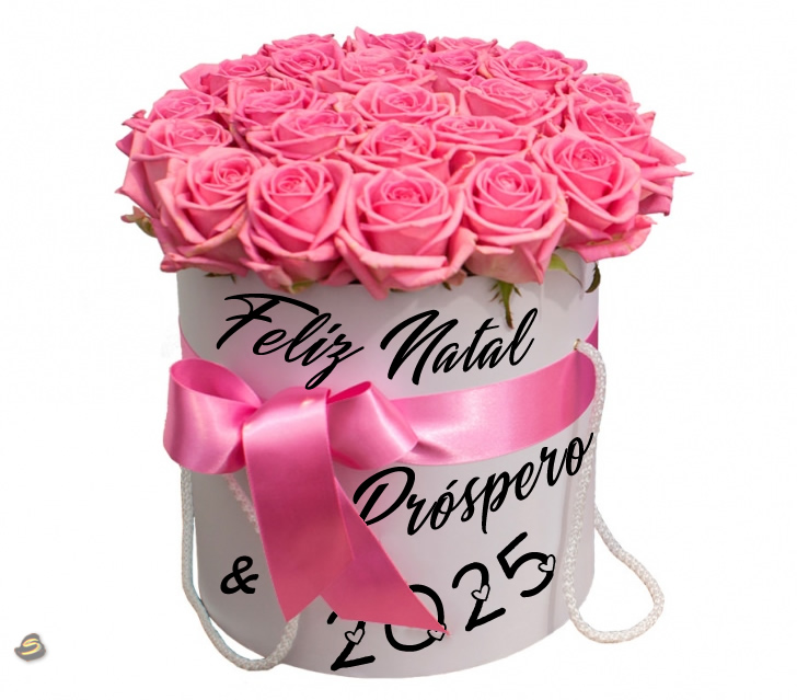 Foto com um lindo buquê de rosas e votos de Boas festas para o seu amor