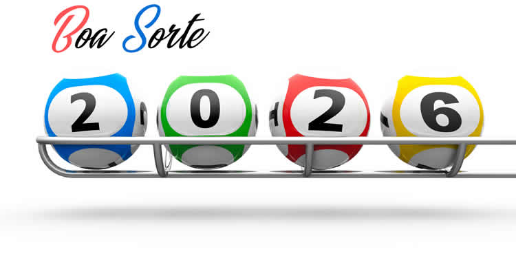 imagem com bolas de loteria com números formando 2026