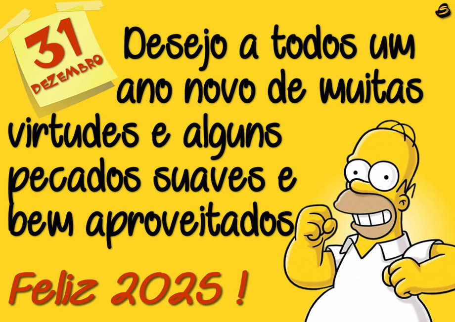 Bela imagem como um cartão de felicitações de Homer Simpson com o texto Boas festas