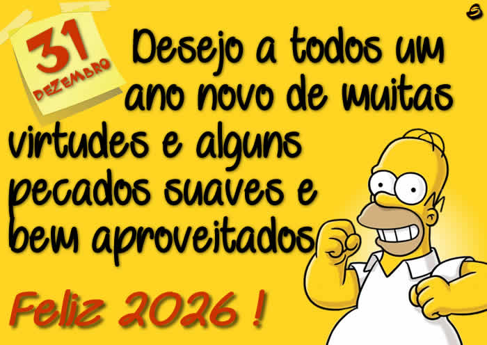 Bela imagem como um cartão de felicitações de Homer Simpson com o texto Boas festas